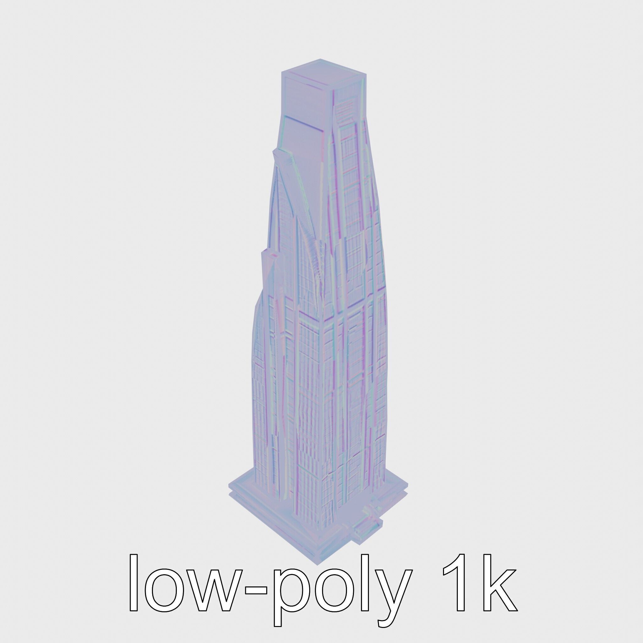 Futuristic Skyscraper Architectural Design Low-poly 3D model_27