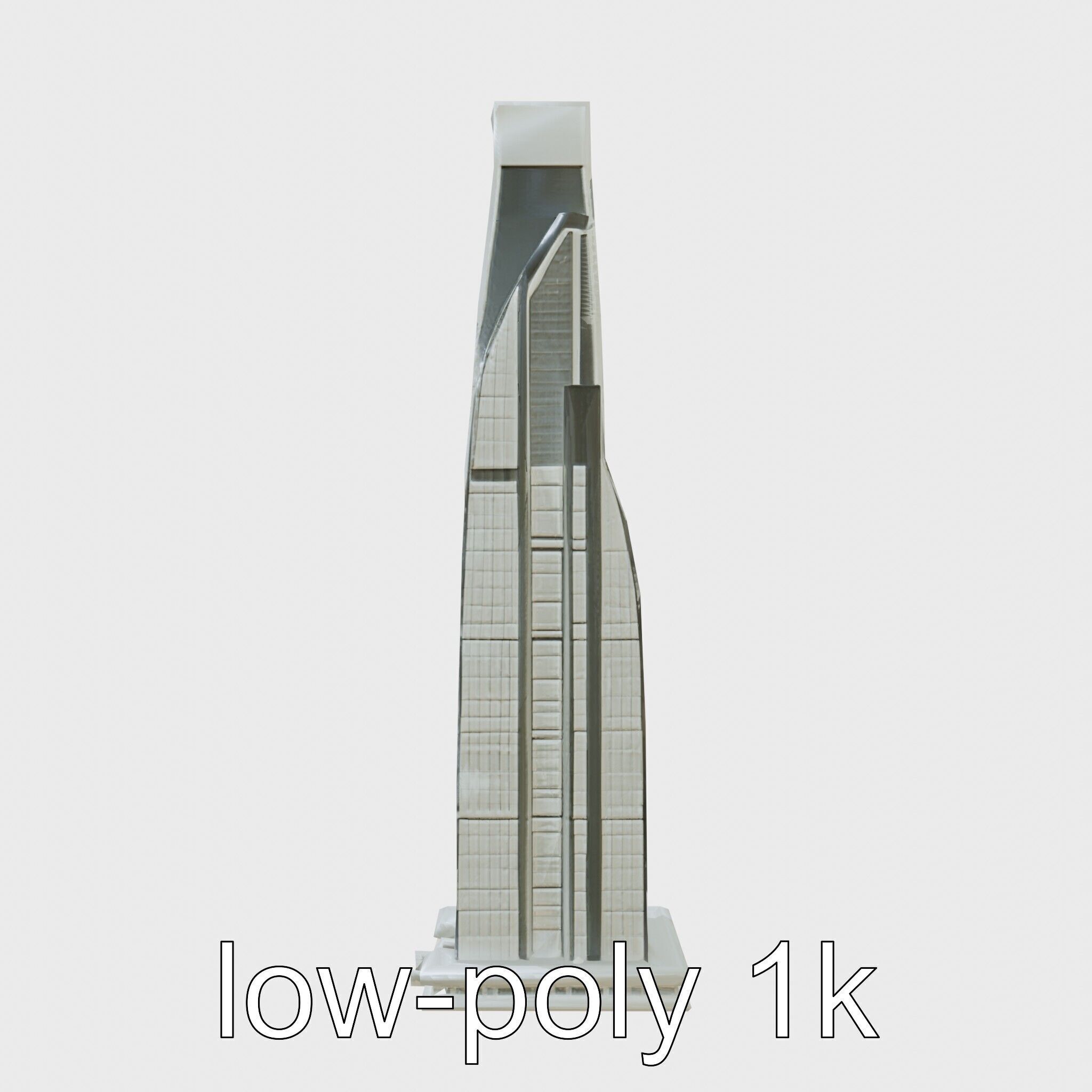 Futuristic Skyscraper Architectural Design Low-poly 3D model_14