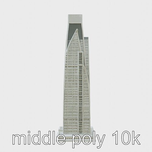 Futuristic Skyscraper Architectural Design Low-poly 3D model
