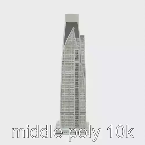 Futuristic Skyscraper Architectural Design Low-poly 3D model