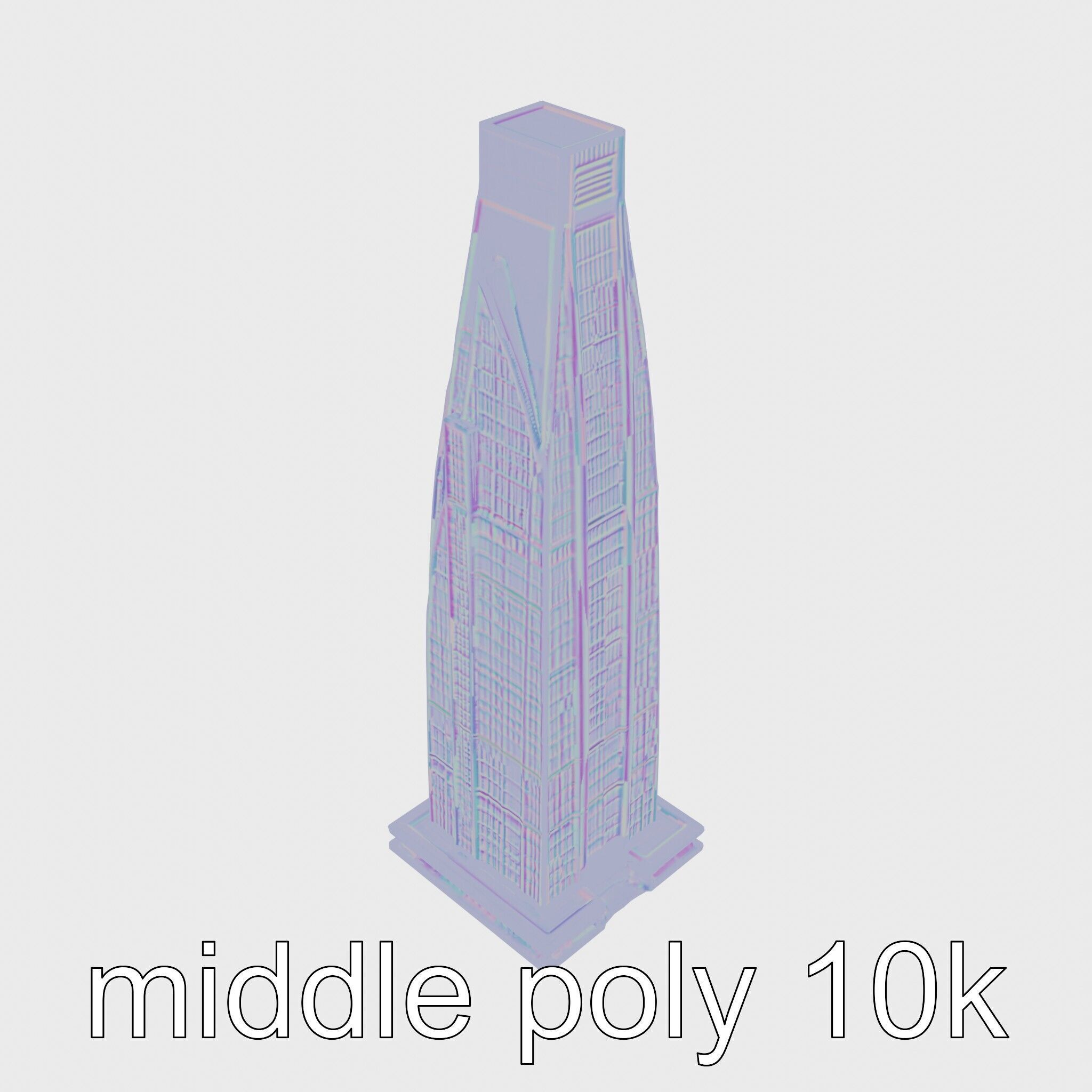 Futuristic Skyscraper Architectural Design Low-poly 3D model_23