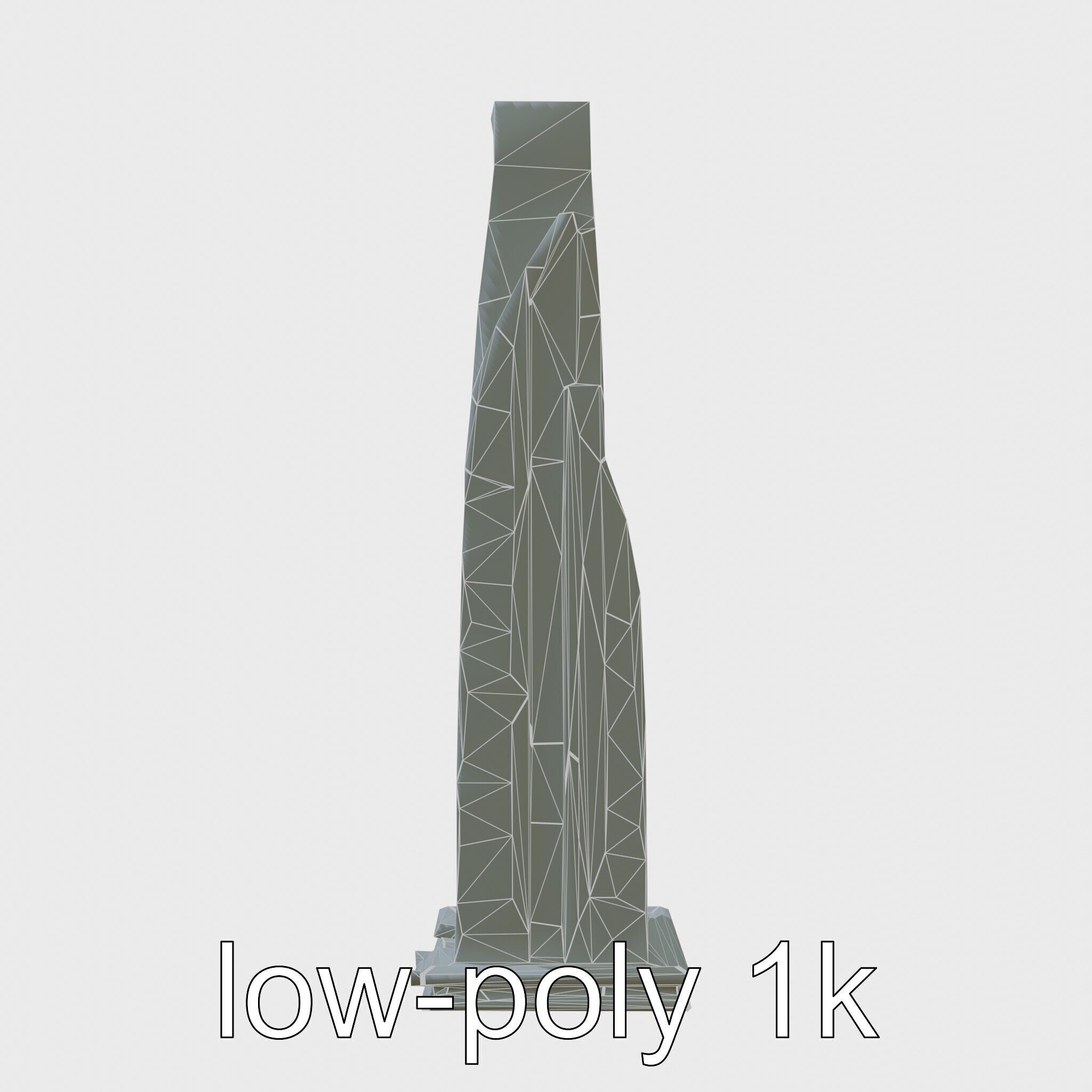 Futuristic Skyscraper Architectural Design Low-poly 3D model_12