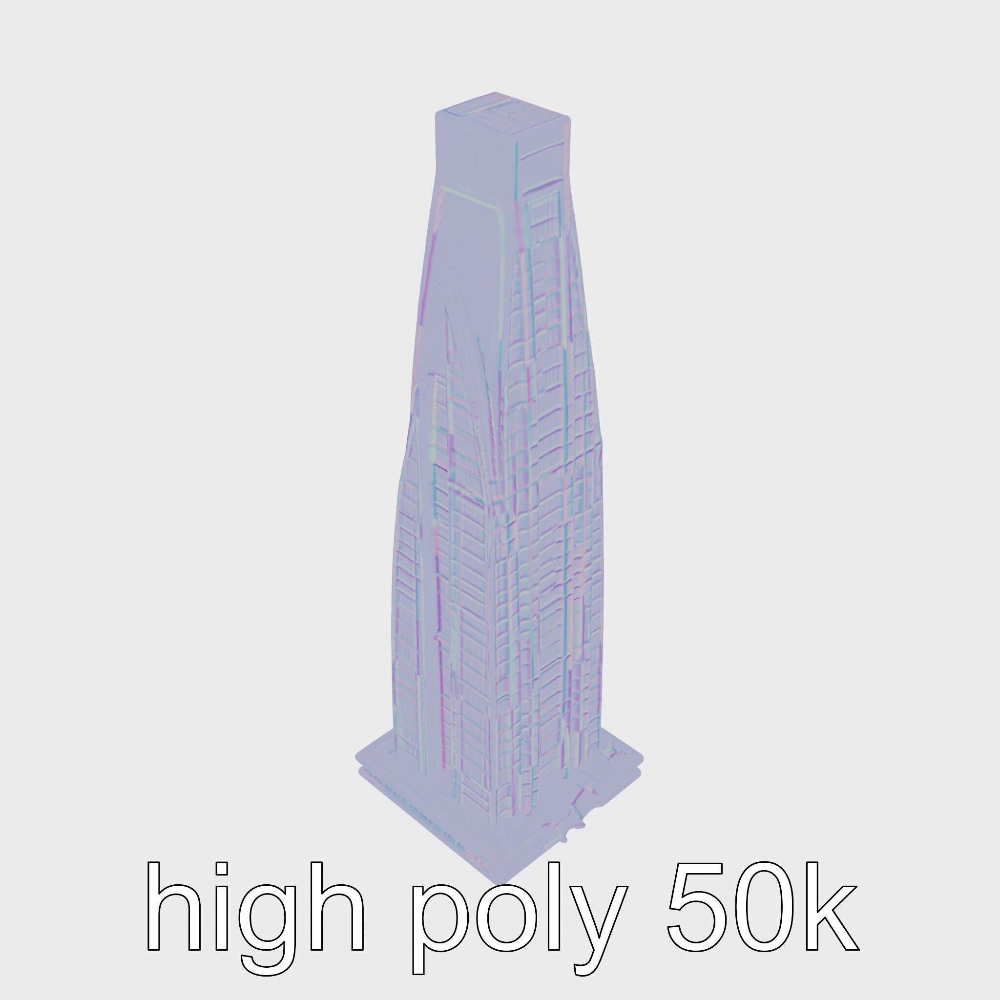 Futuristic Skyscraper Architectural Design Low-poly 3D model_21