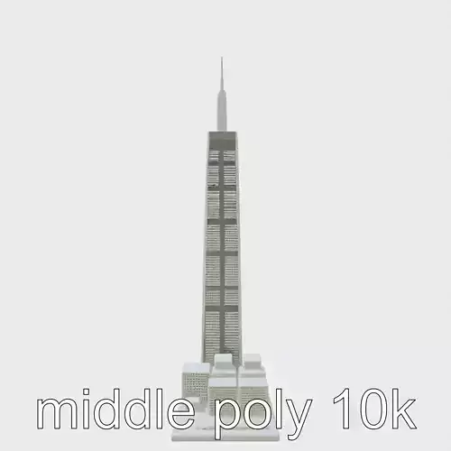 Futuristic Skyscraper Architectural Model Low-poly 3D model