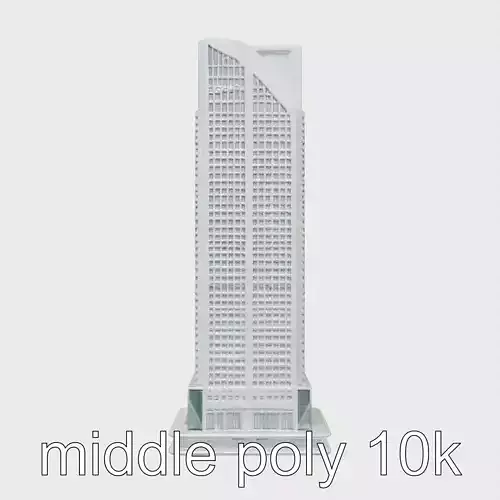 Futuristic Skyscraper Tower Architecture Model Low-poly 3D model