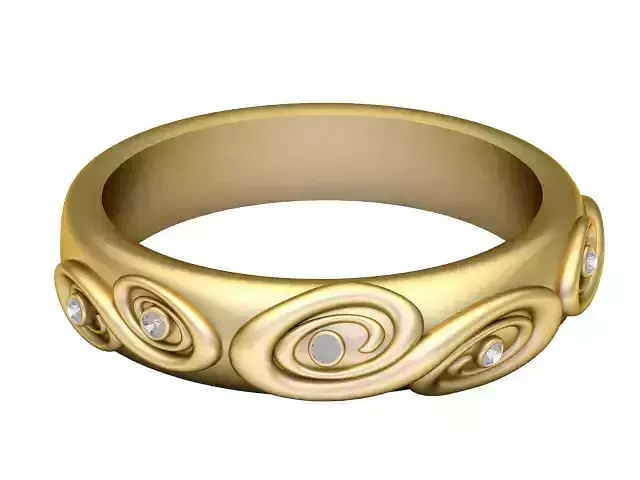 ANTIQUE SWRIL RING 3D PRINTABLE MODEL 
