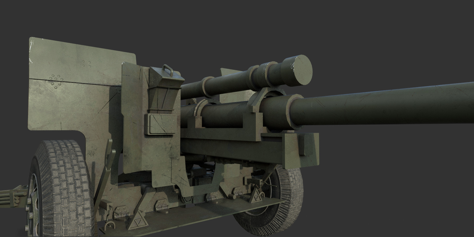 105mm M2A1 Howitzer 3D model 3D model_1