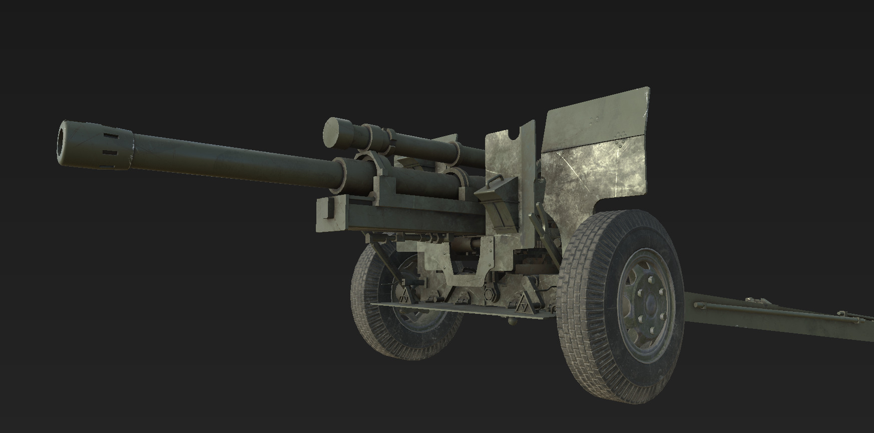 105mm M2A1 Howitzer 3D model 3D model_10