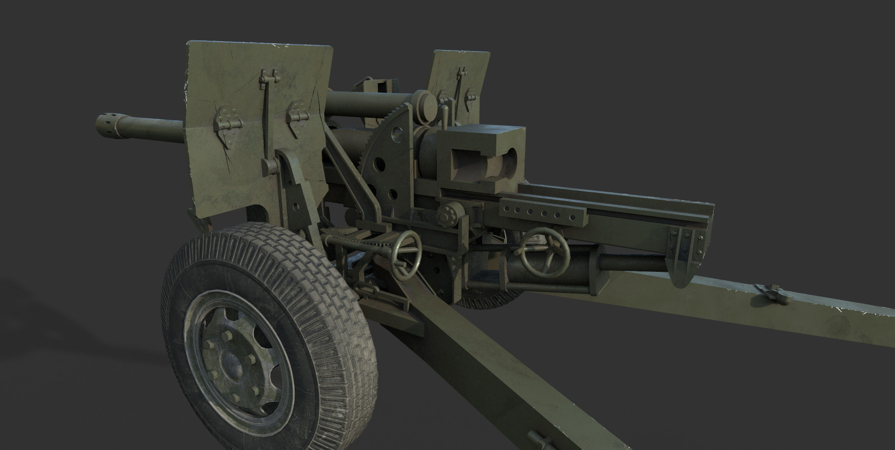 105mm M2A1 Howitzer 3D model 3D model_2