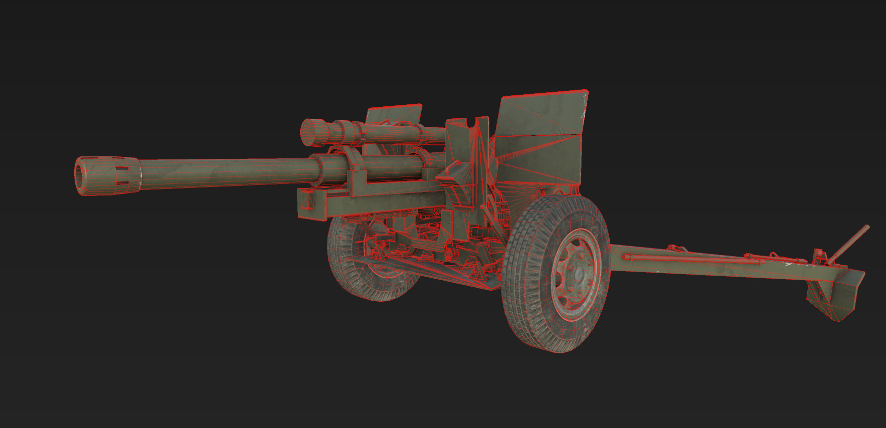 105mm M2A1 Howitzer 3D model 3D model_14