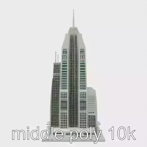 Futuristic Skyscraper Architectural Model Low-poly 3D model