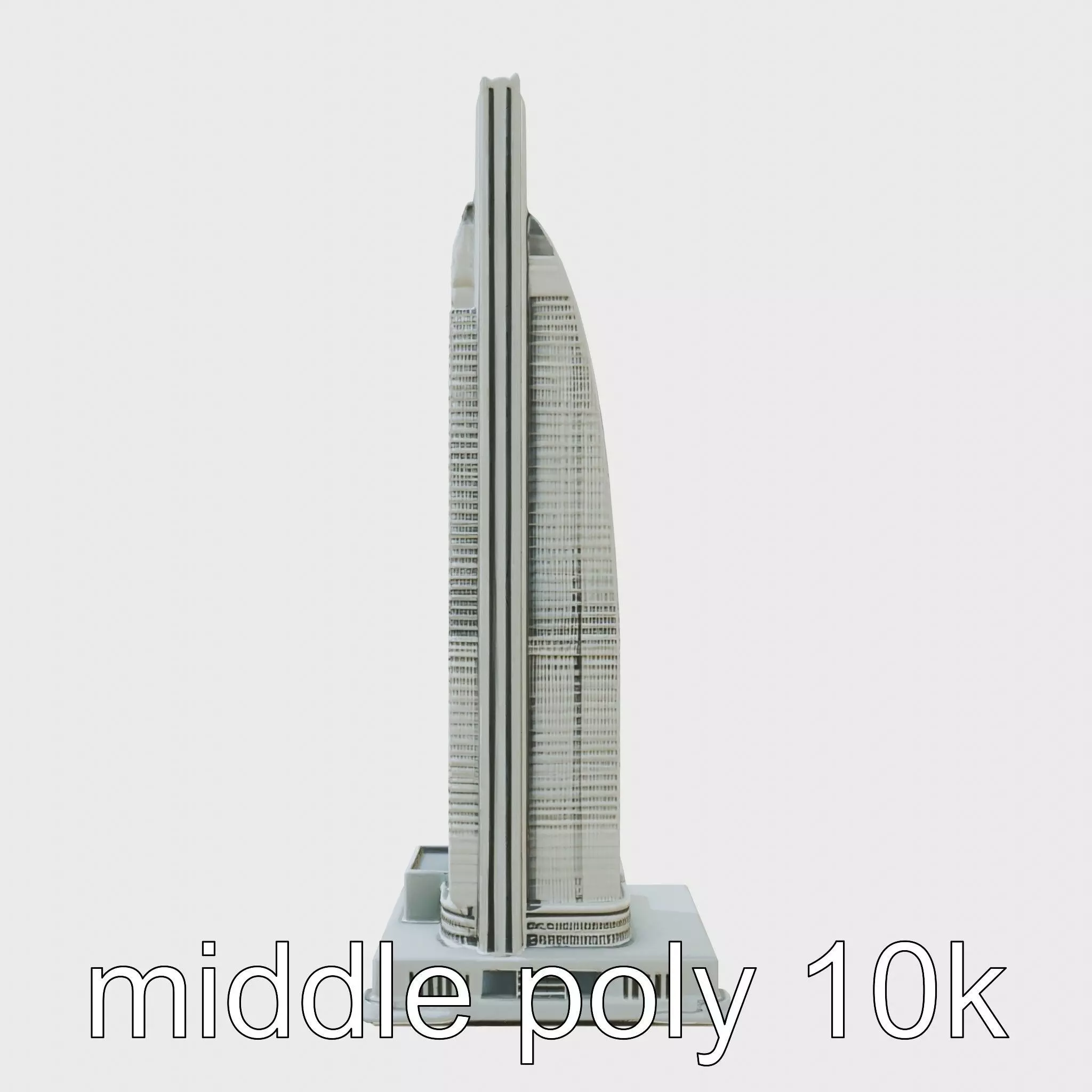 Futuristic Skyscraper Architectural Model Low-poly 3D model_0