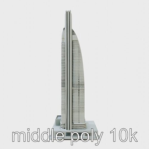 Futuristic Skyscraper Architectural Model Low-poly 3D model