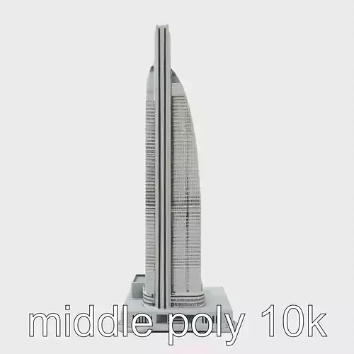 Futuristic Skyscraper Architectural Model Low-poly 3D model