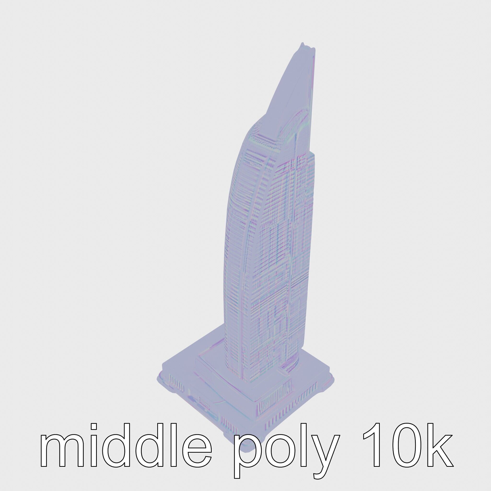 Futuristic Skyscraper Architectural Model Low-poly 3D model_28