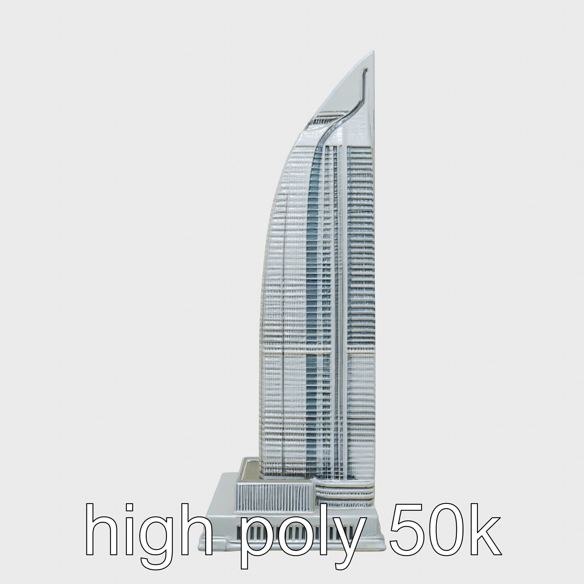 Futuristic Skyscraper Architectural Model Low-poly 3D model_2