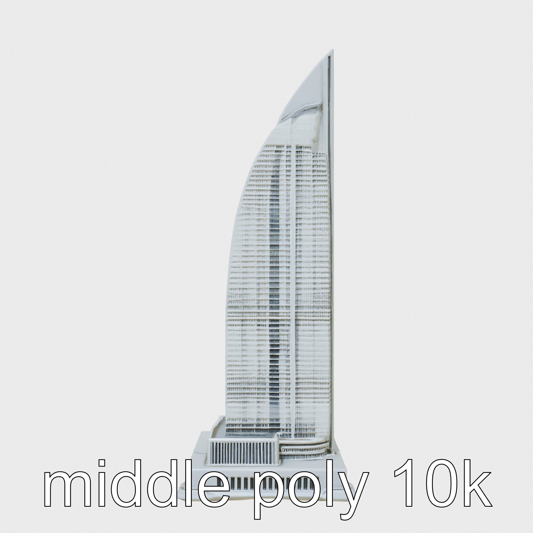 Futuristic Skyscraper Architectural Model Low-poly 3D model_26