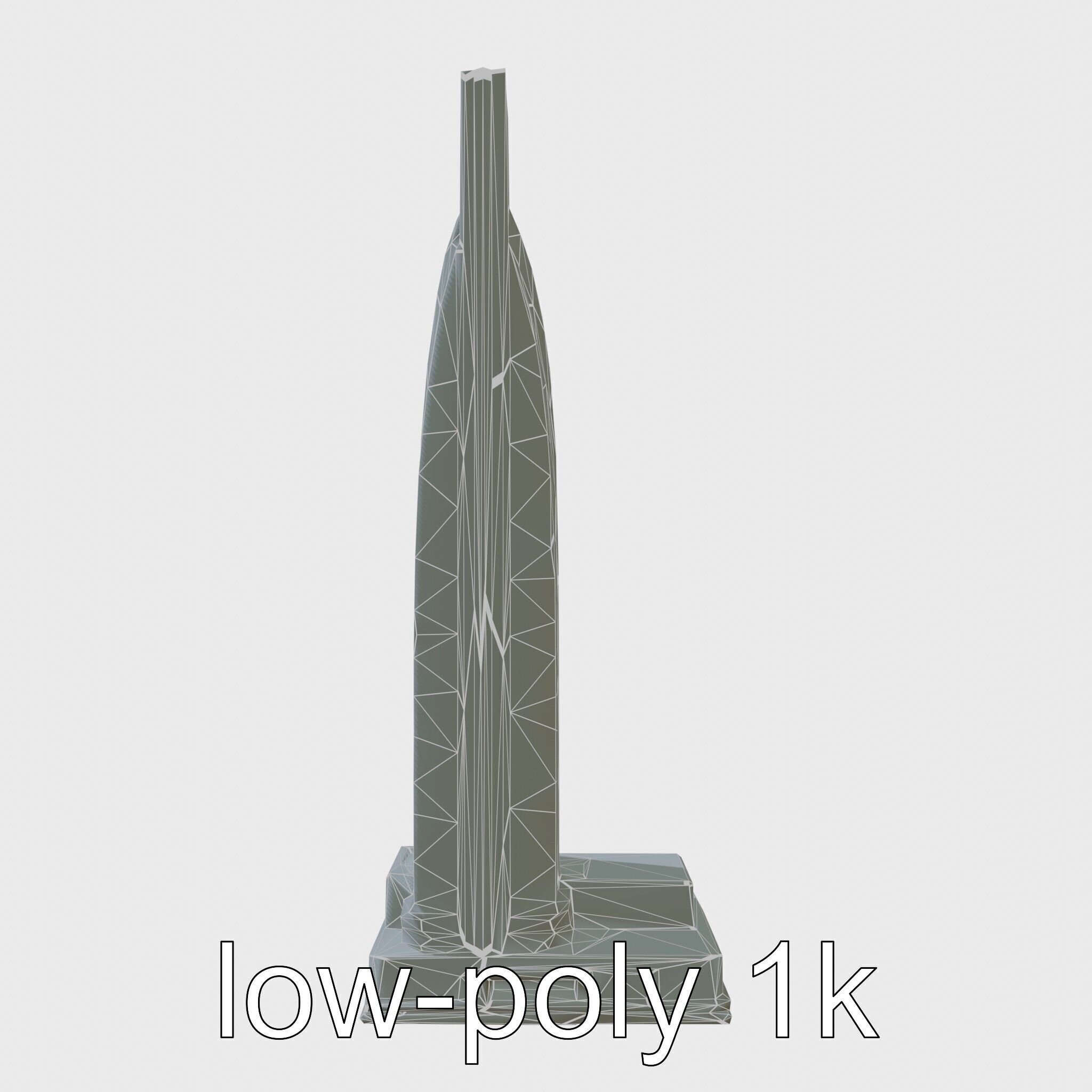 Futuristic Skyscraper Architectural Model Low-poly 3D model_7