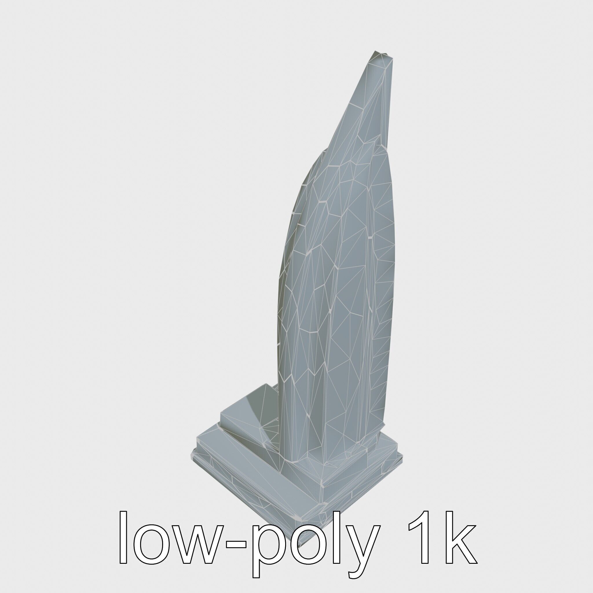 Futuristic Skyscraper Architectural Model Low-poly 3D model_16