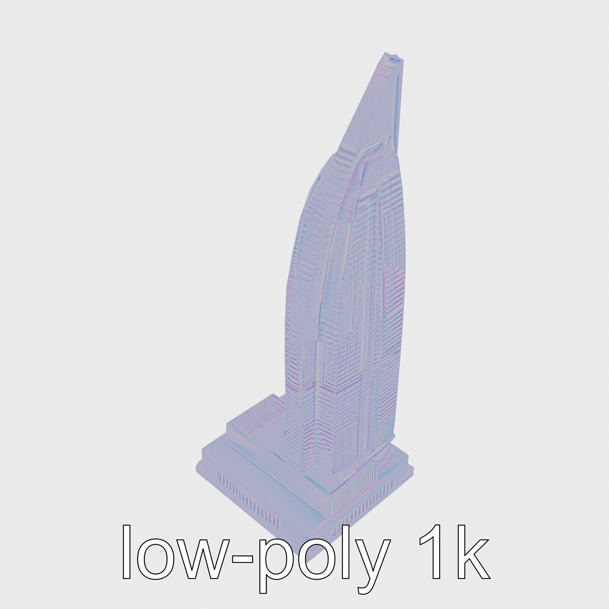 Futuristic Skyscraper Architectural Model Low-poly 3D model_17