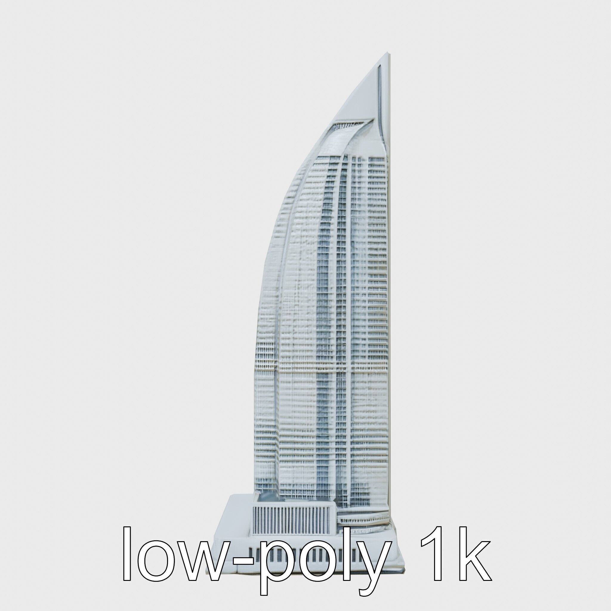 Futuristic Skyscraper Architectural Model Low-poly 3D model_27