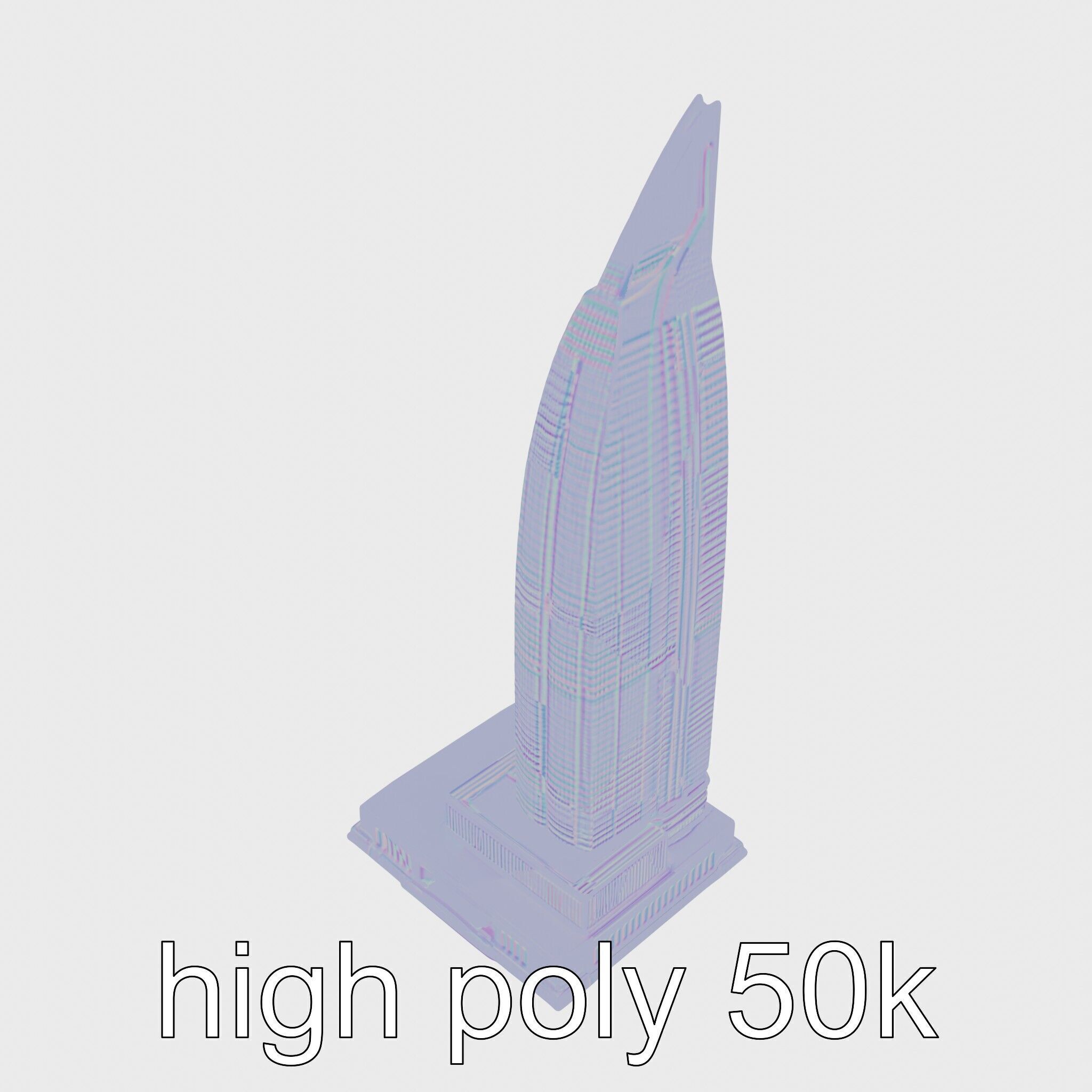 Futuristic Skyscraper Architectural Model Low-poly 3D model_21