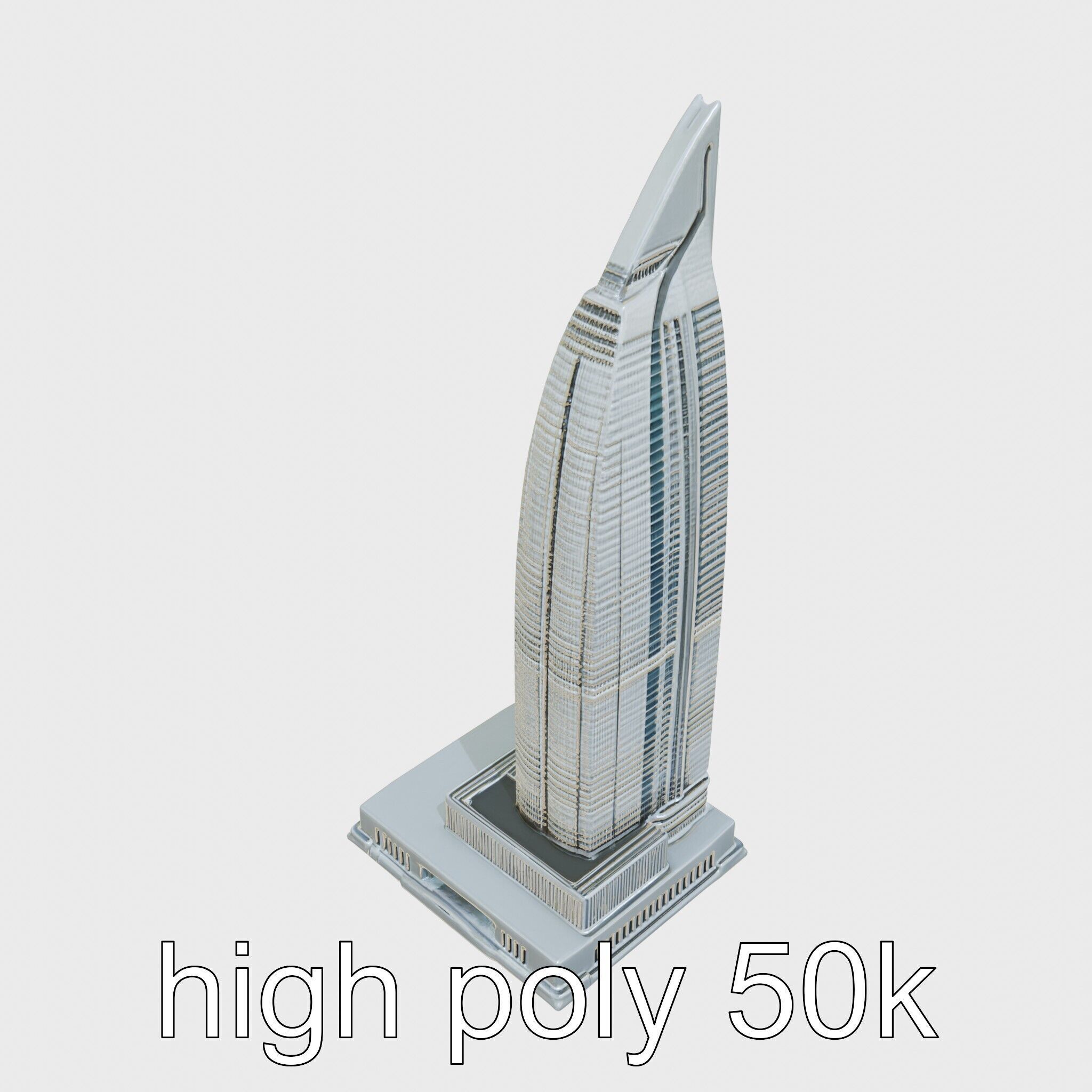 Futuristic Skyscraper Architectural Model Low-poly 3D model_25