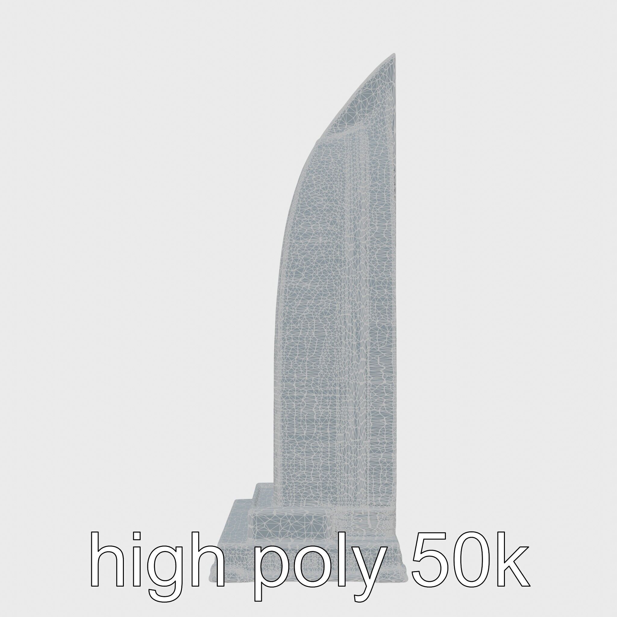 Futuristic Skyscraper Architectural Model Low-poly 3D model_5