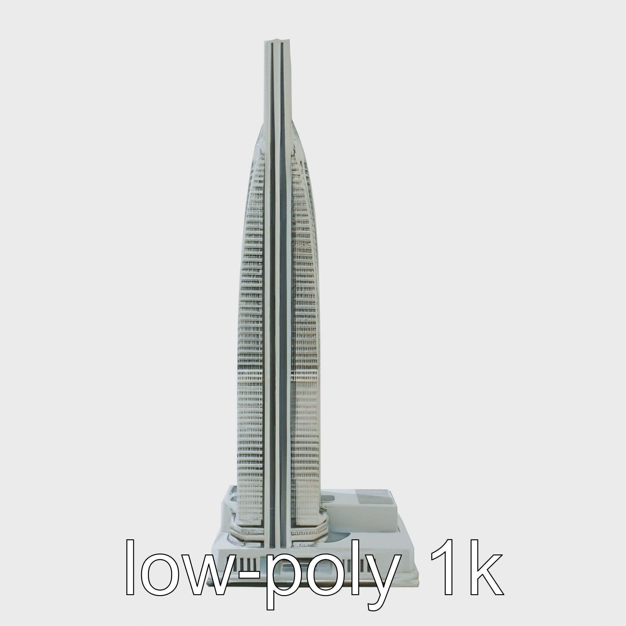 Futuristic Skyscraper Architectural Model Low-poly 3D model_4