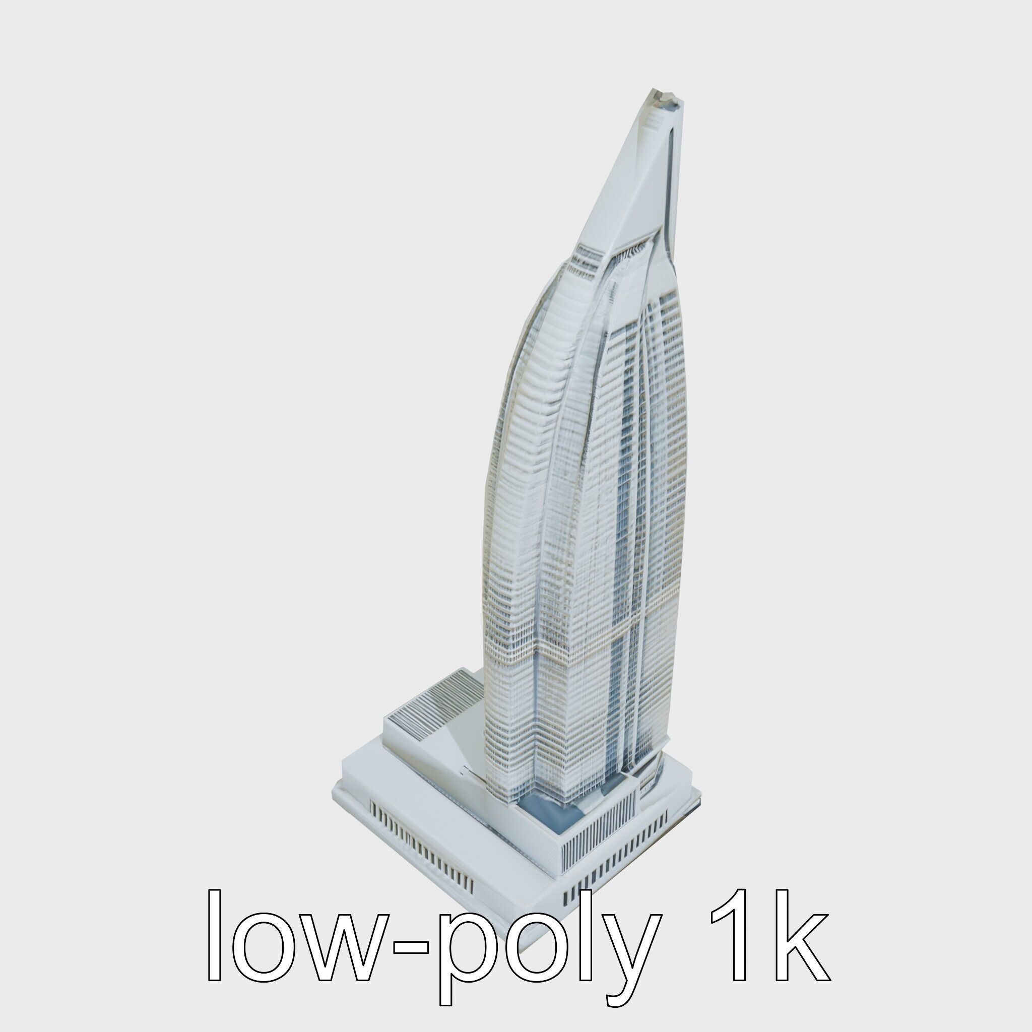 Futuristic Skyscraper Architectural Model Low-poly 3D model_11