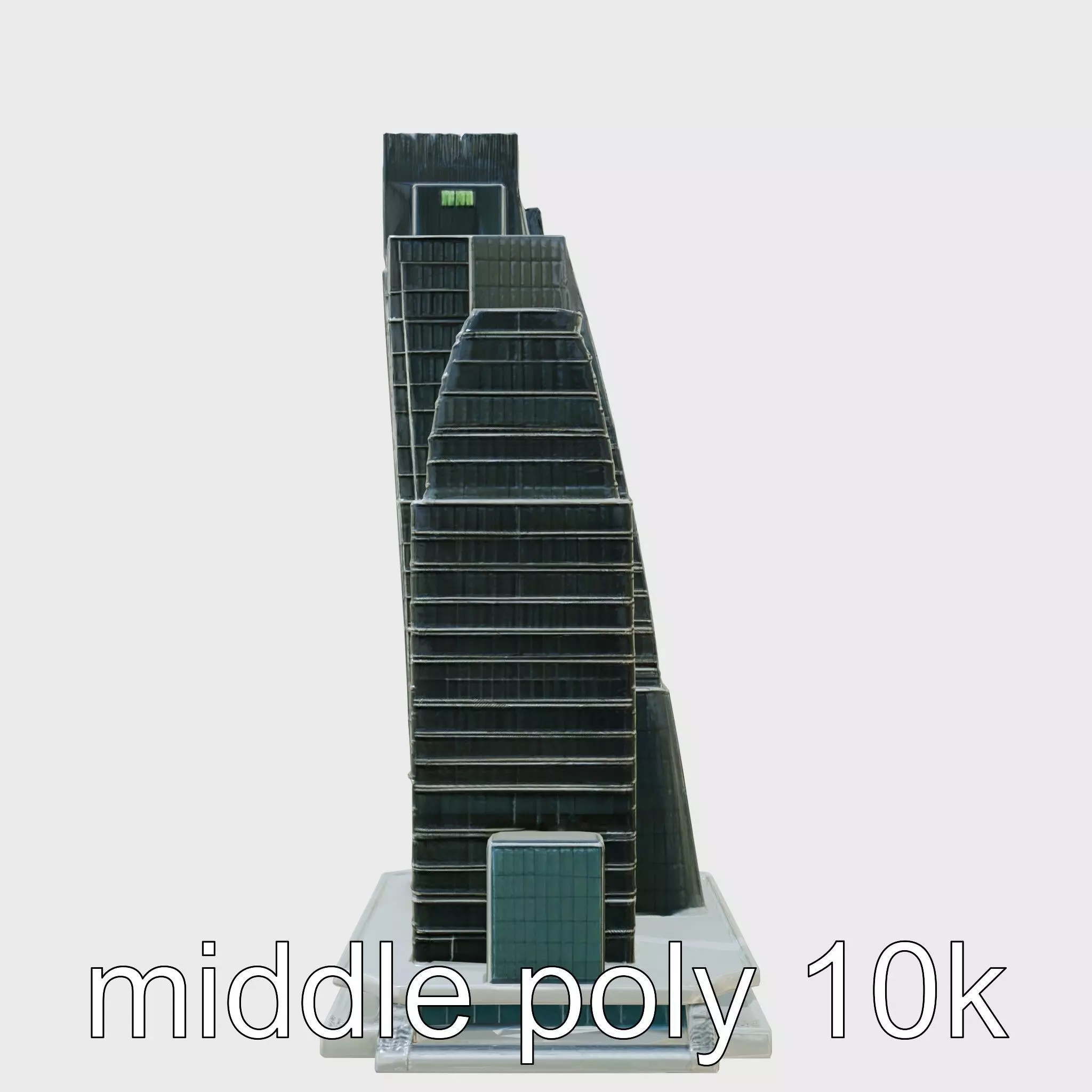 Futuristic Skyscraper Architectural Design Low-poly 3D model_0