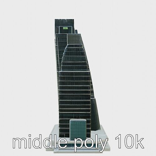 Futuristic Skyscraper Architectural Design Low-poly 3D model