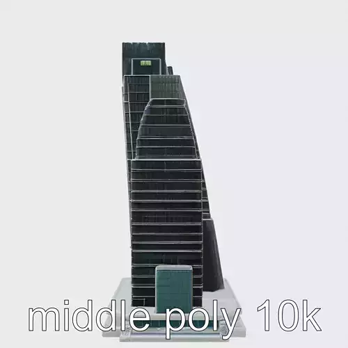 Futuristic Skyscraper Architectural Design Low-poly 3D model