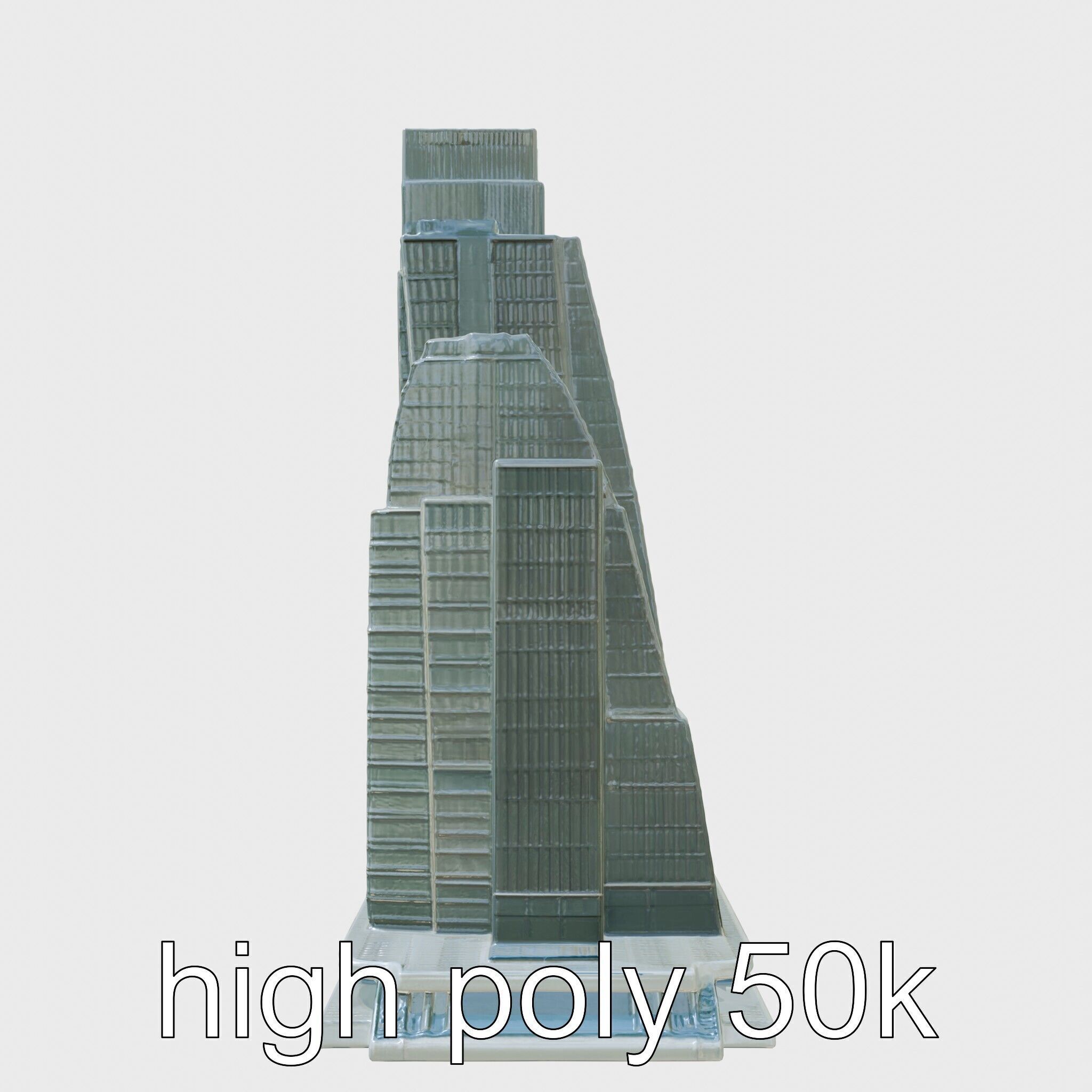 Futuristic Skyscraper Architectural Design Low-poly 3D model_8