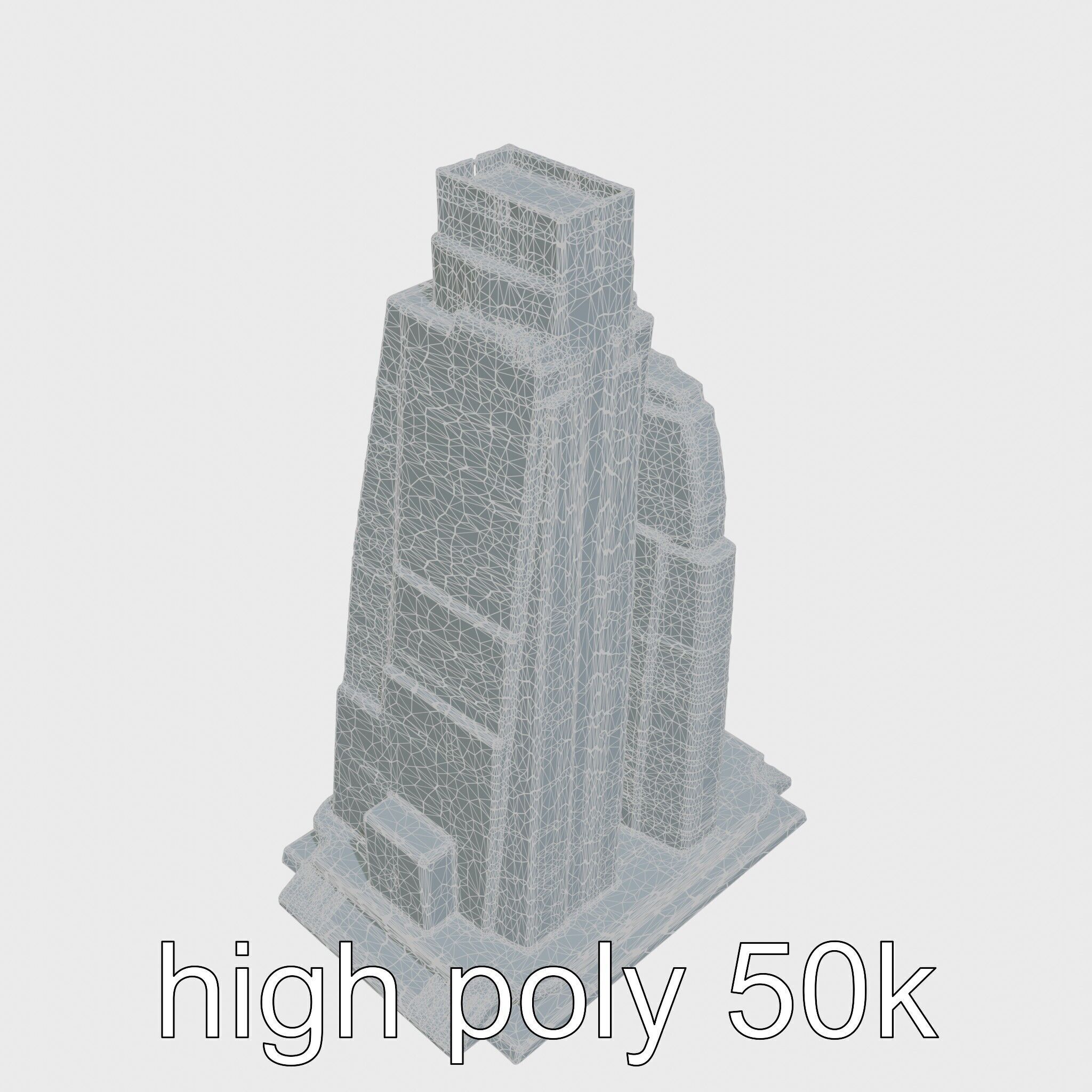 Futuristic Skyscraper Architectural Design Low-poly 3D model_28