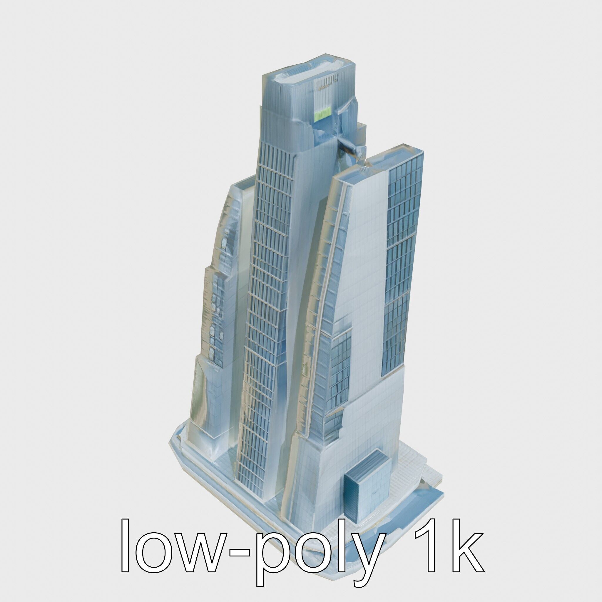 Futuristic Skyscraper Architectural Design Low-poly 3D model_19