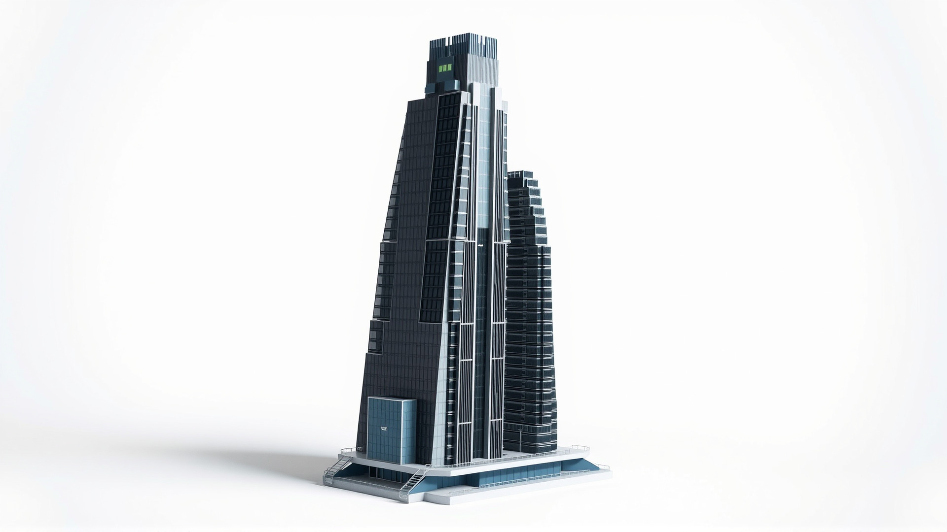 Futuristic Skyscraper Architectural Design Low-poly 3D model_3