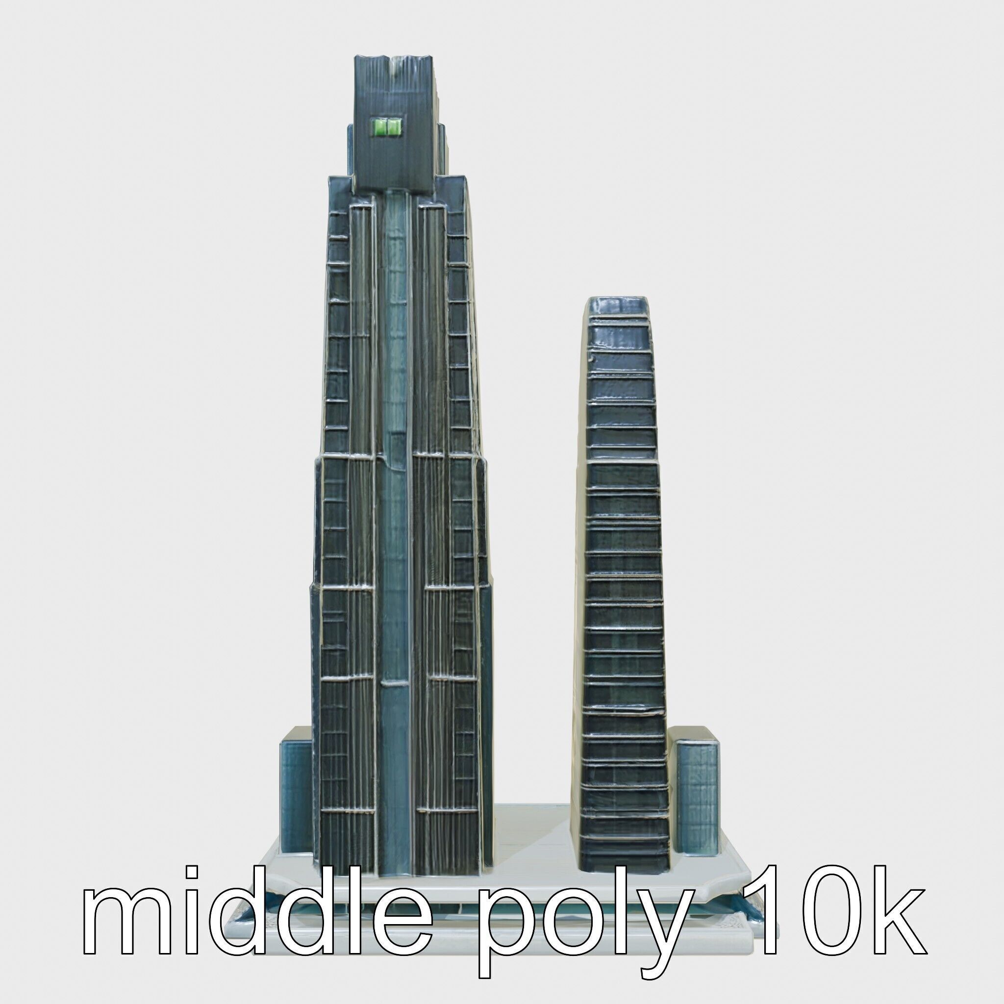 Futuristic Skyscraper Architectural Design Low-poly 3D model_16