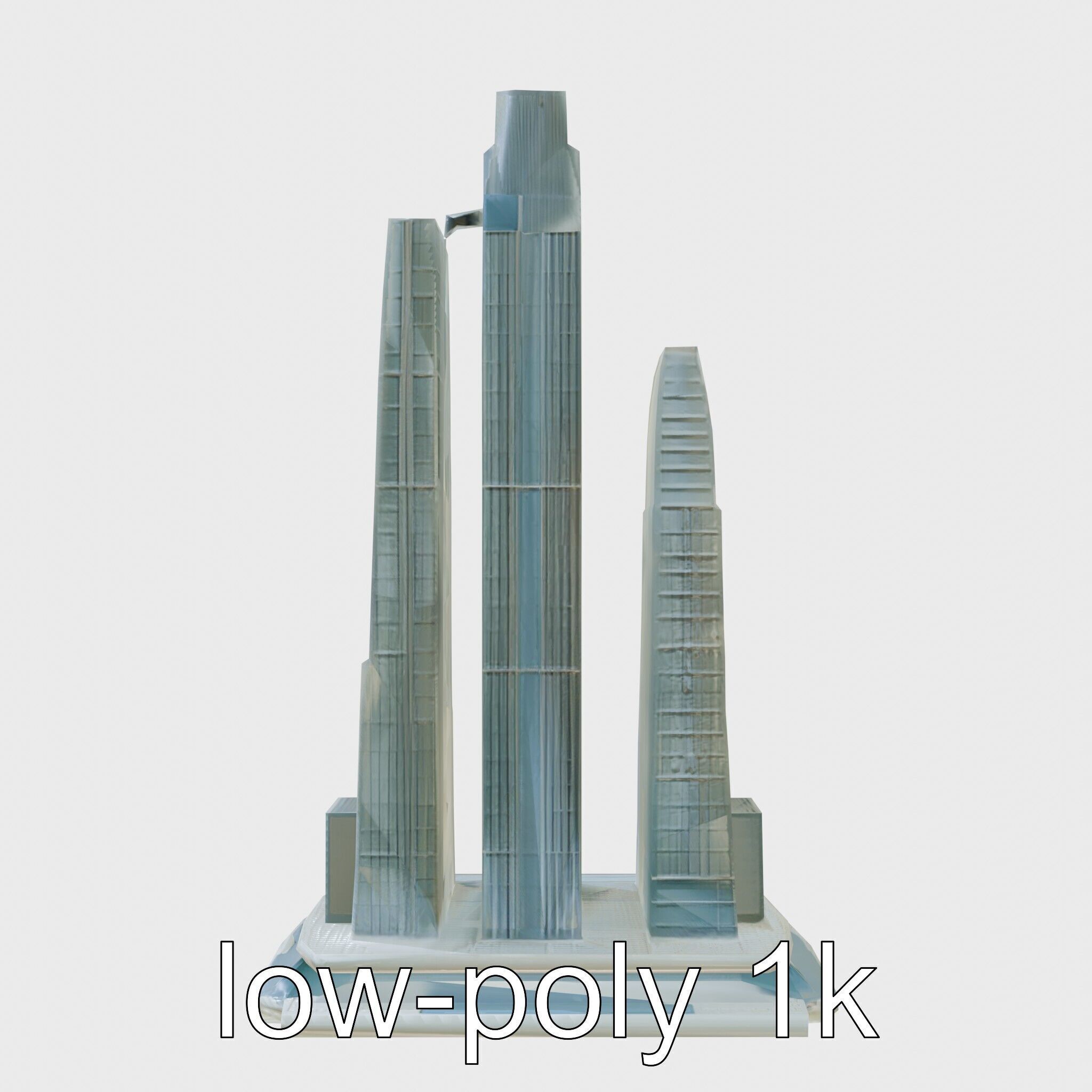 Futuristic Skyscraper Architectural Design Low-poly 3D model_24