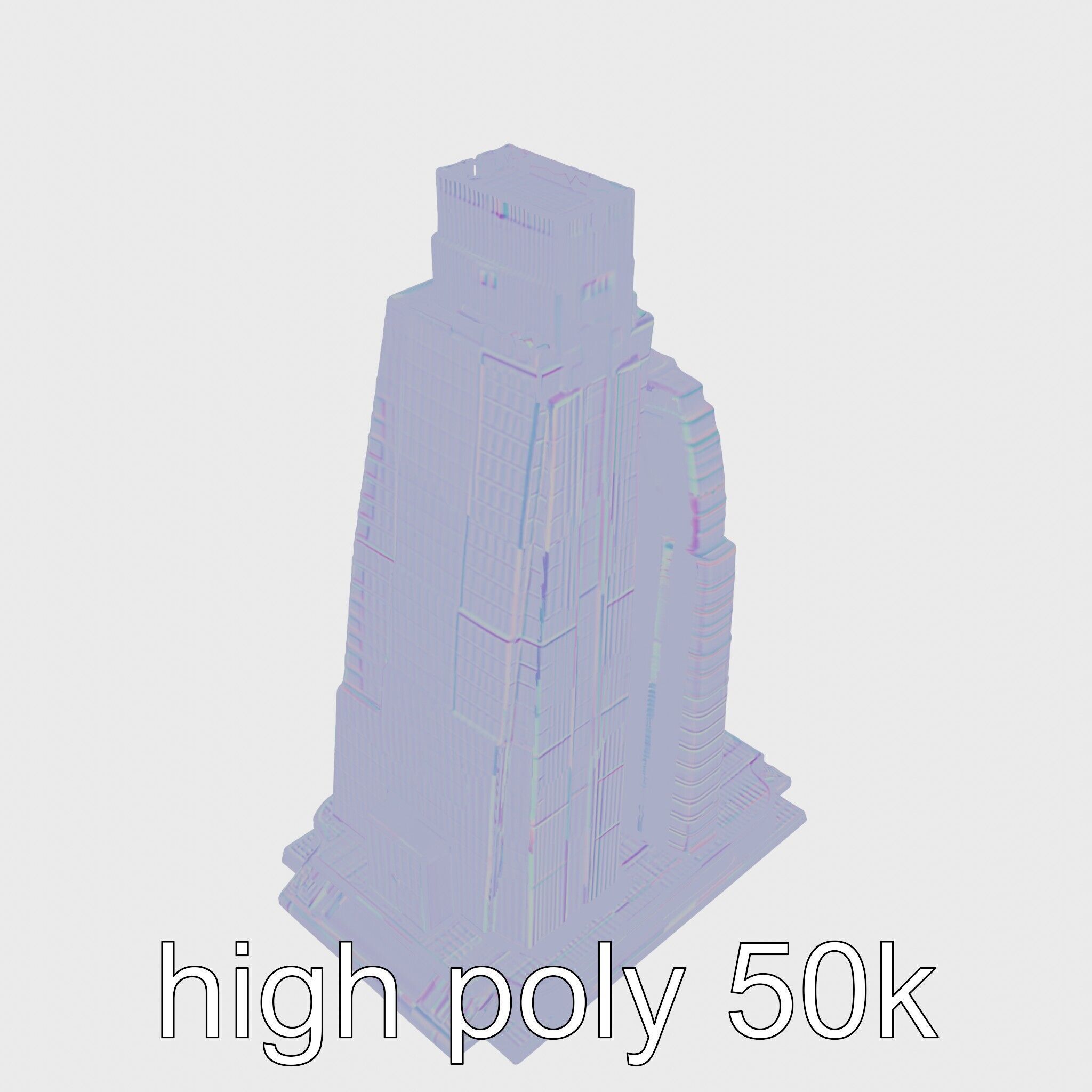 Futuristic Skyscraper Architectural Design Low-poly 3D model_15