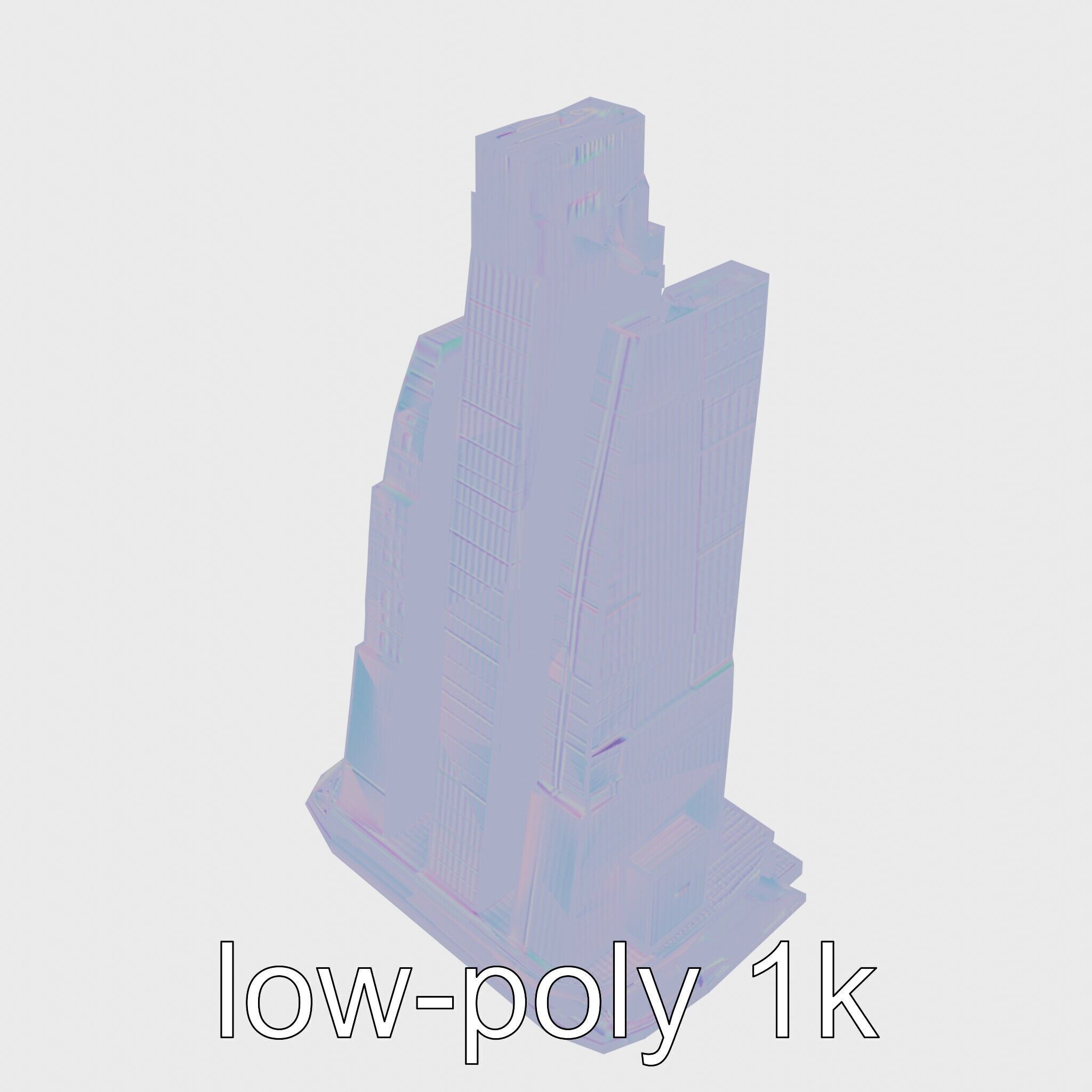 Futuristic Skyscraper Architectural Design Low-poly 3D model_13