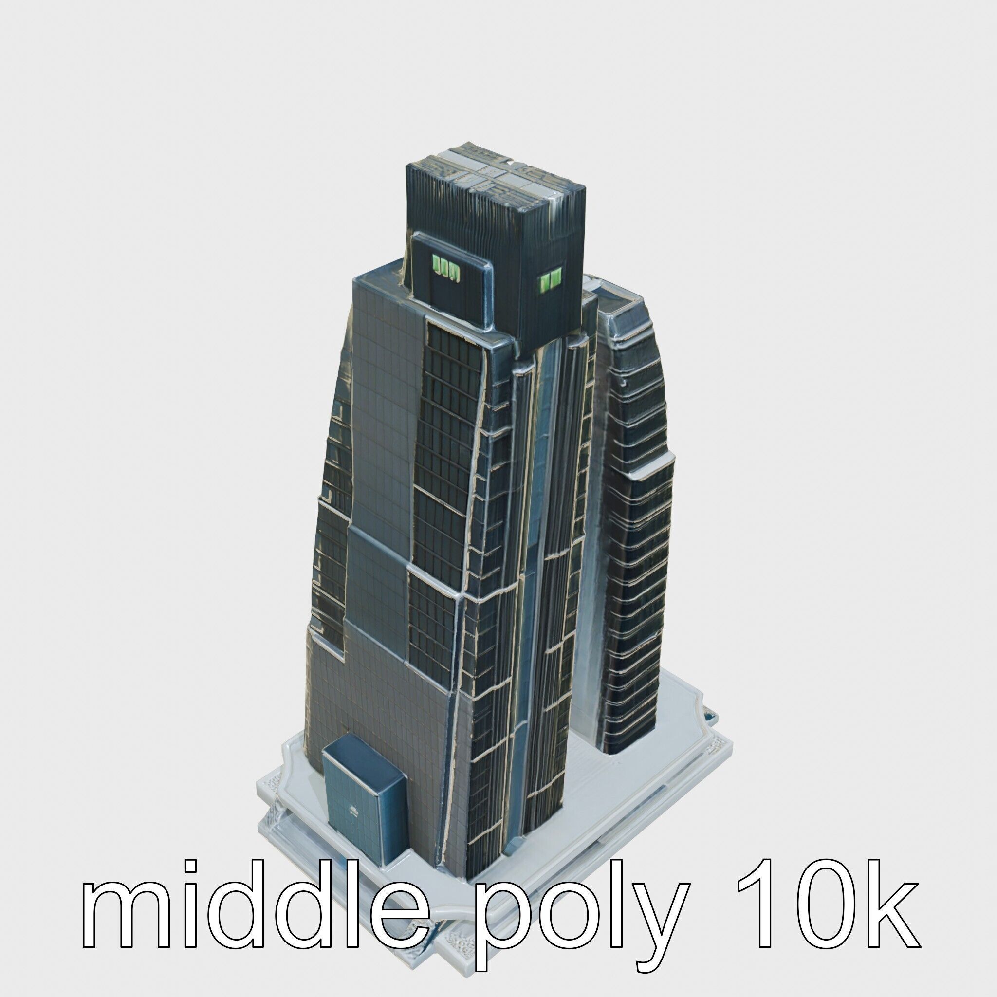 Futuristic Skyscraper Architectural Design Low-poly 3D model_9