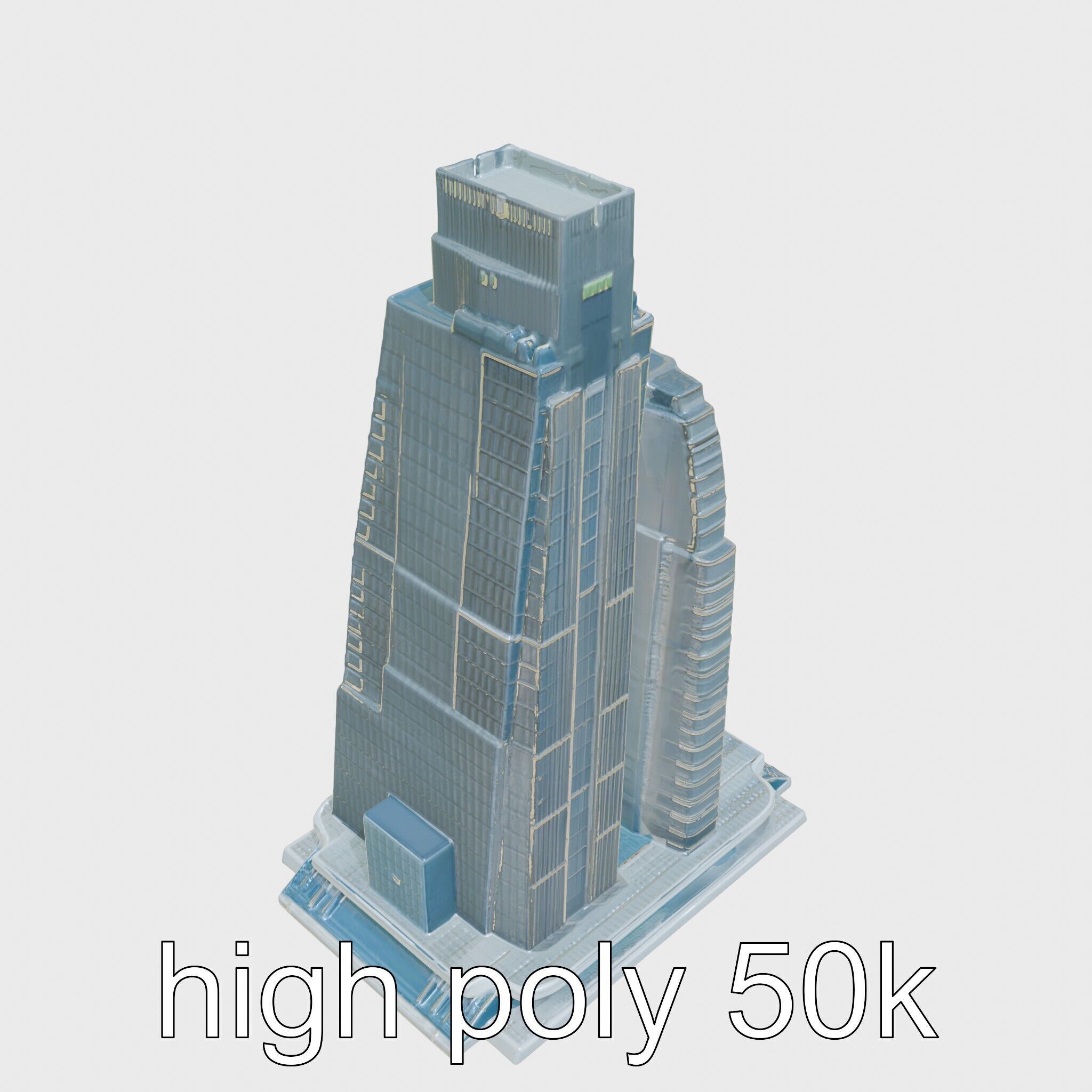 Futuristic Skyscraper Architectural Design Low-poly 3D model_27