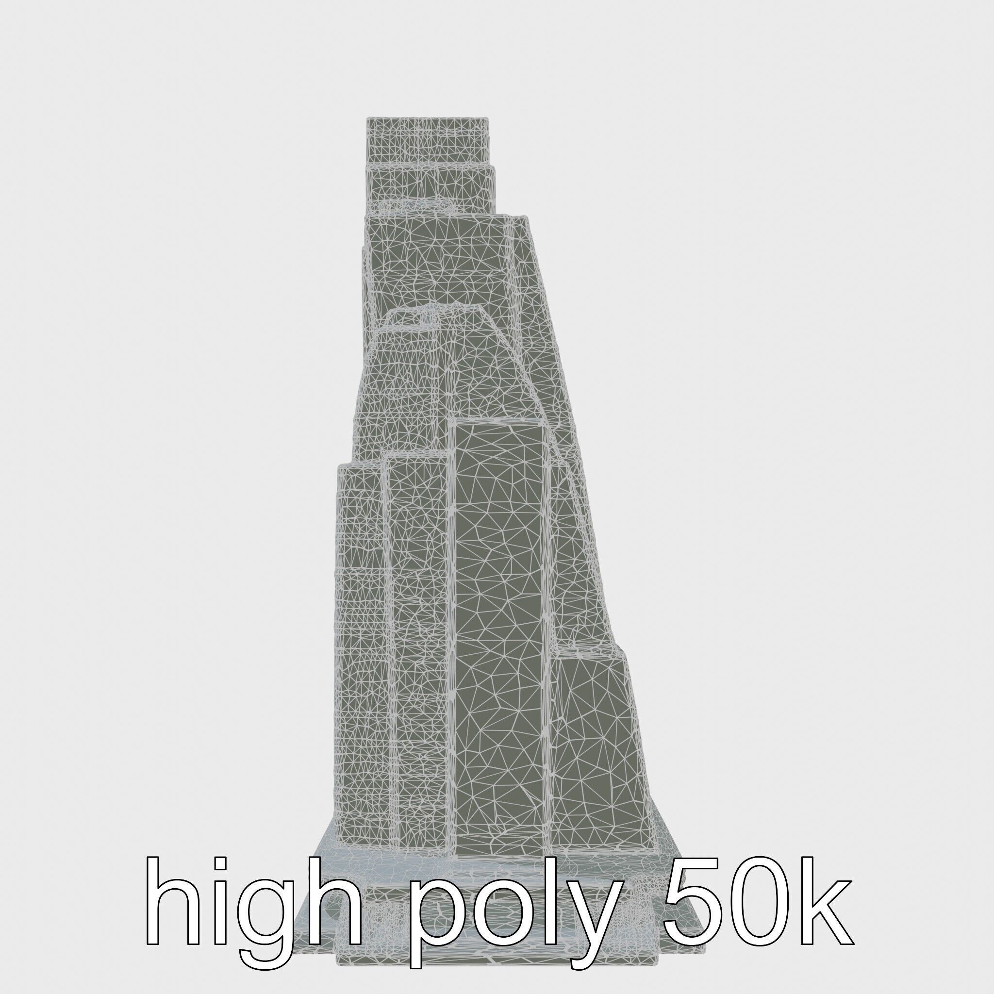 Futuristic Skyscraper Architectural Design Low-poly 3D model_29