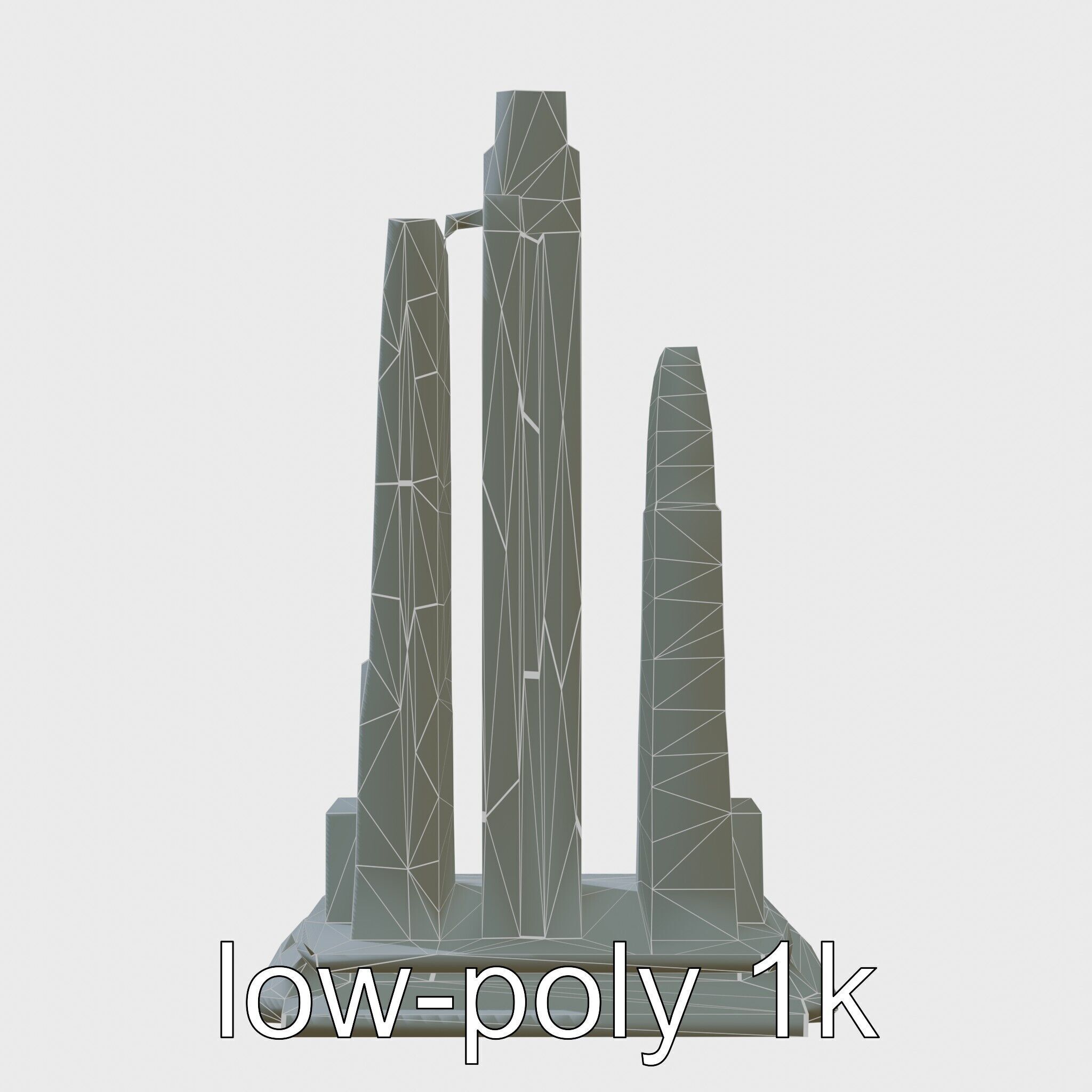 Futuristic Skyscraper Architectural Design Low-poly 3D model_12