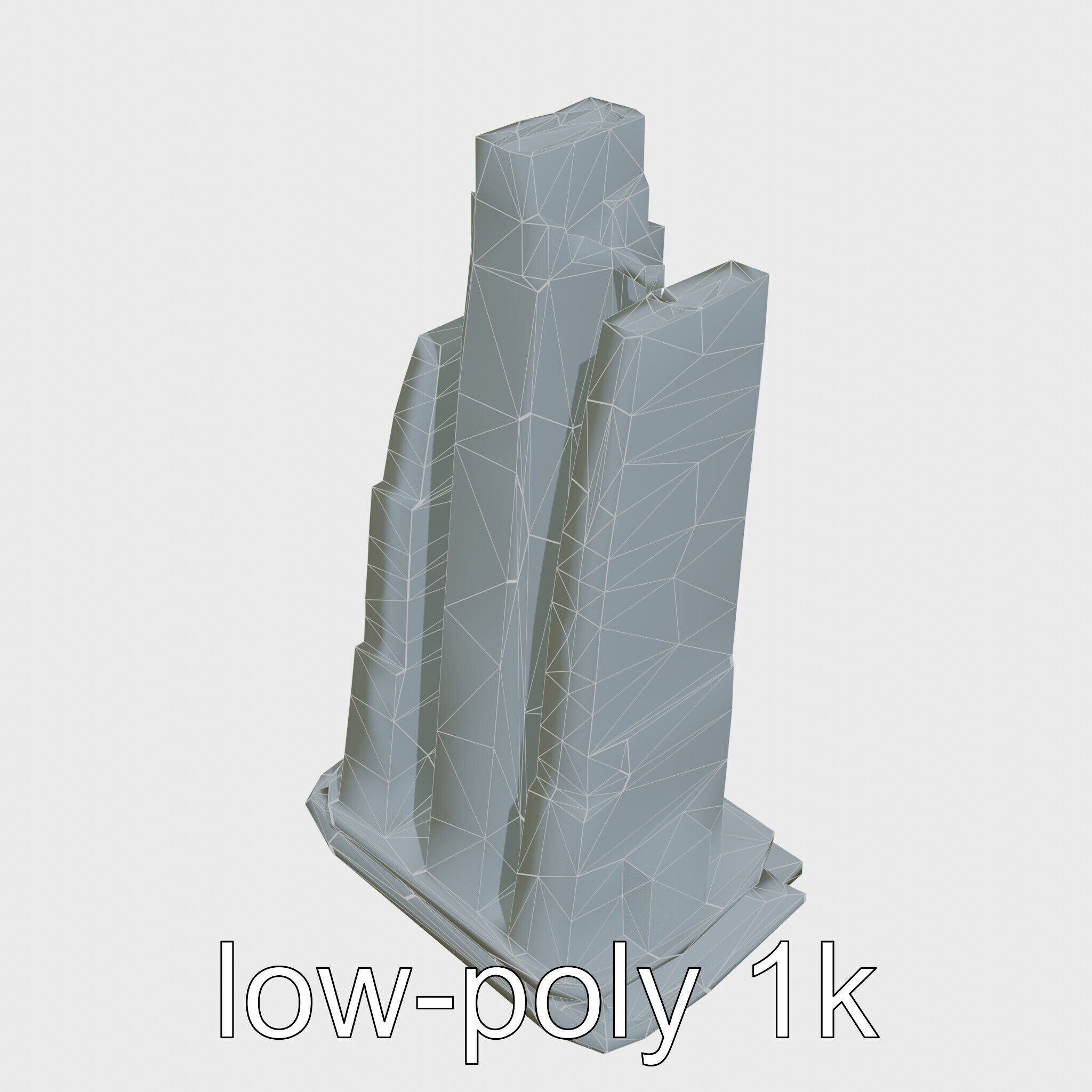 Futuristic Skyscraper Architectural Design Low-poly 3D model_22