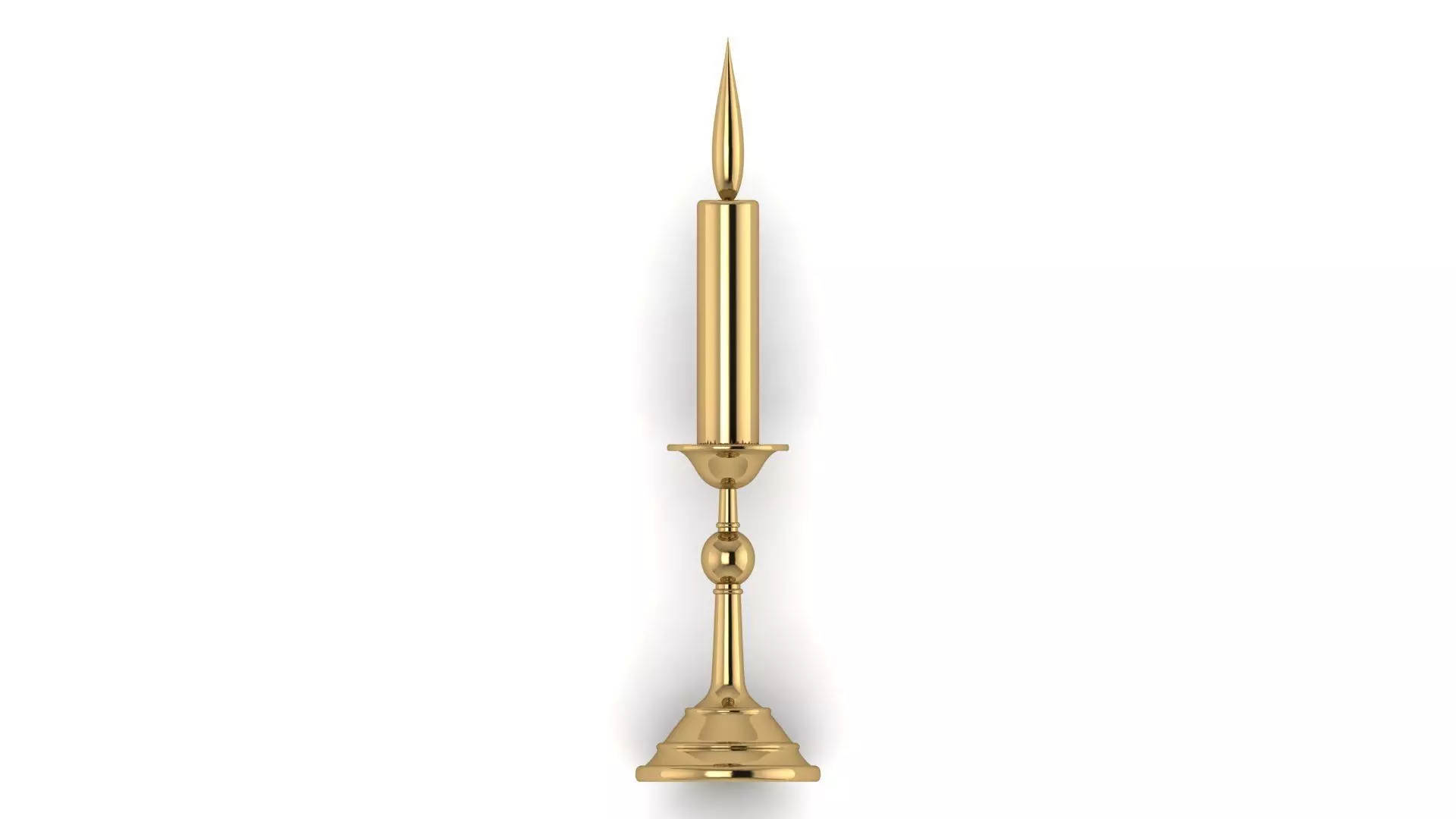 3D Candle with Flame 38x10mm size printable model 3D print model_0