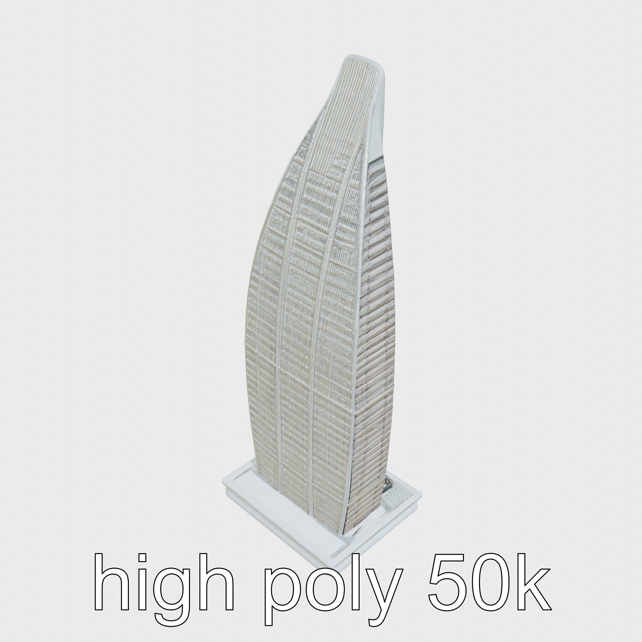 Futuristic Skyscraper Architectural Structure Low-poly 3D model_15