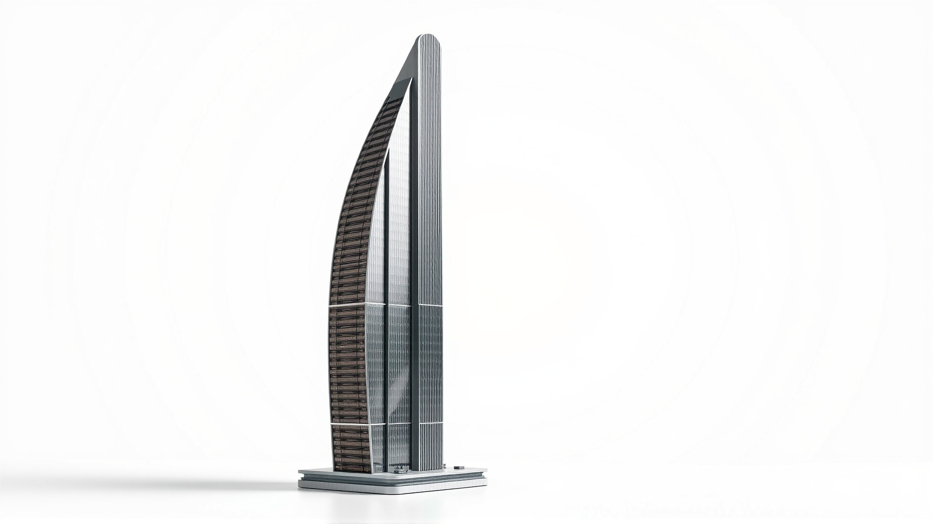 Futuristic Skyscraper Architectural Structure Low-poly 3D model_3