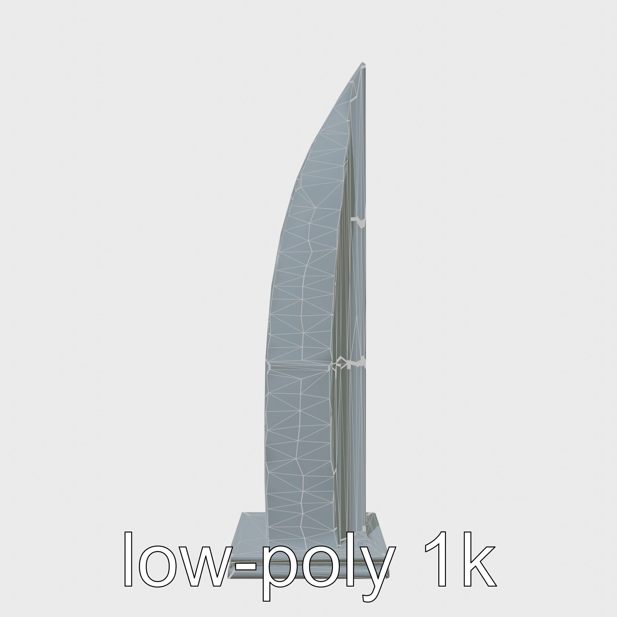 Futuristic Skyscraper Architectural Structure Low-poly 3D model_22